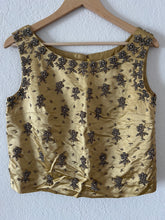 Load image into Gallery viewer, Vintage Gold Beaded Top
