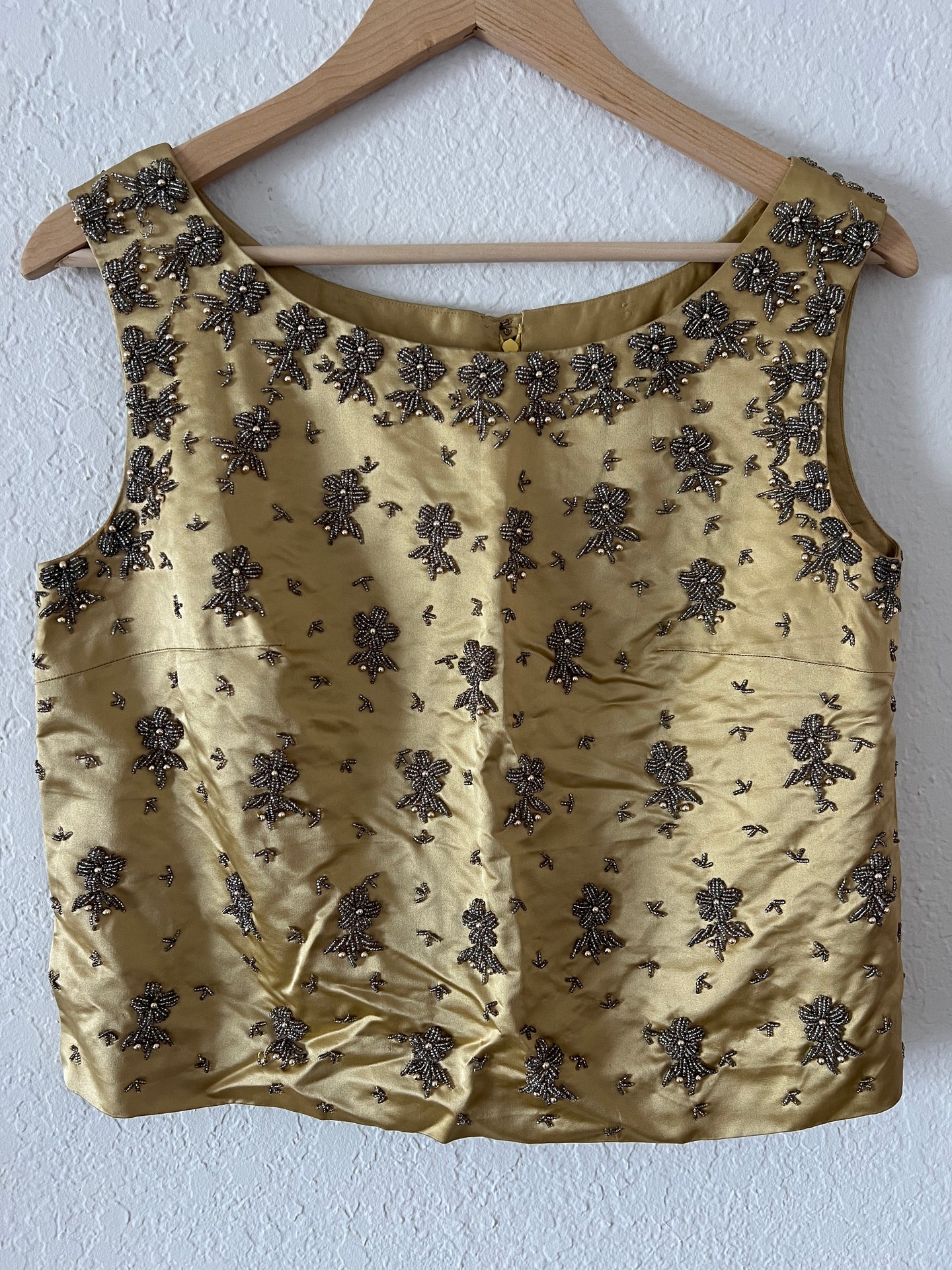 Vintage Gold Beaded Top