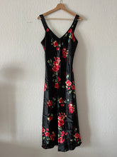 Load image into Gallery viewer, Vintage Black Floral Dress
