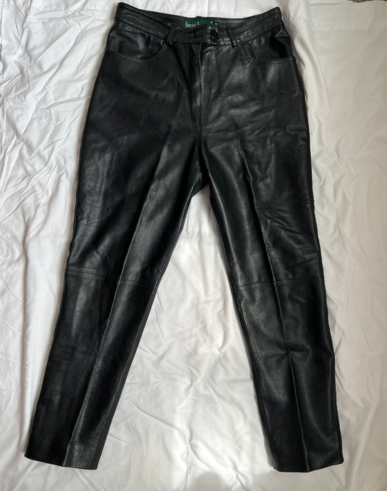 vintage black leather pants